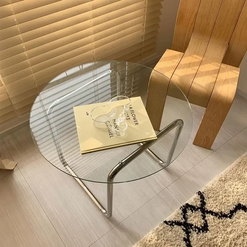 

Medieval furniture Modern Internet celebrity tempered glass coffee table living room bedroom light luxury transparent small