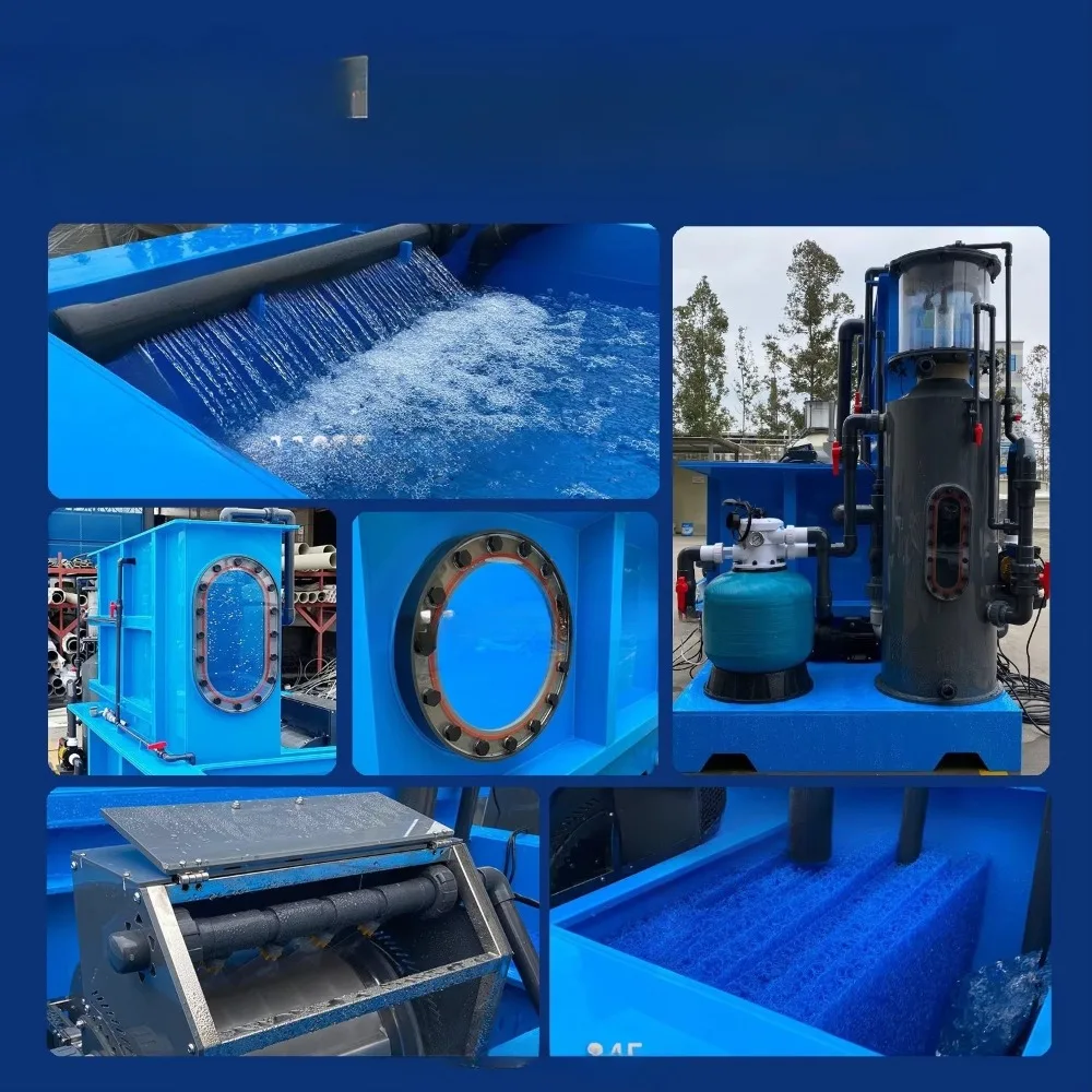marine aquaculture hoisting water integrated fish pond machine aquatic equipment circulating water system large filtration