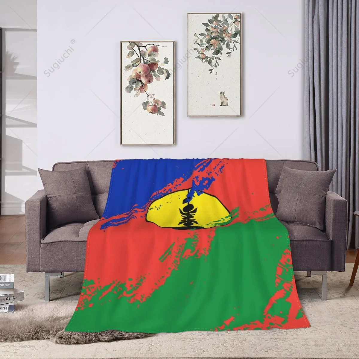 Blanket New Caledonia Flag Color Flannel Multifunction Camping Sofa Cover Keep Warm