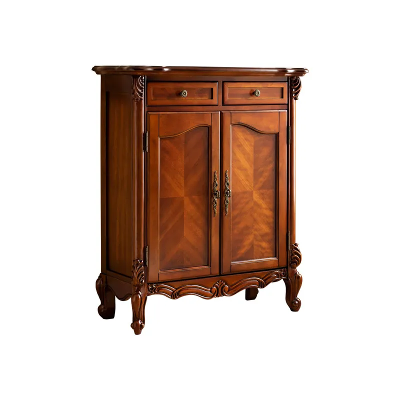 American two-door three-door shoe cabinet large-capacity solid wood shoe cabinet entrance multi-layer storage cabinet