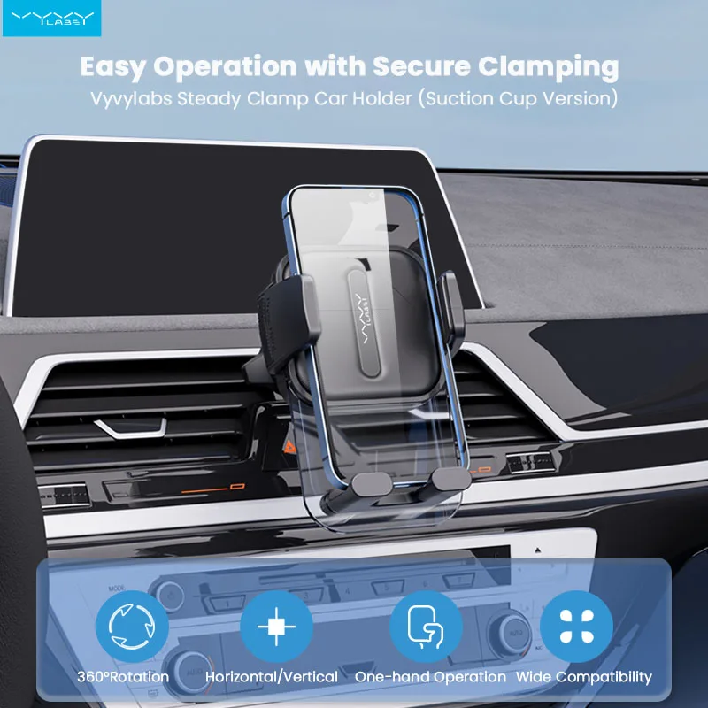 Vyvylabs Car Phone Ventilation Vent Mobile Phone One-click Liberation in car for iPhone Samsung Xiaomi Huawei OnePlus car holder