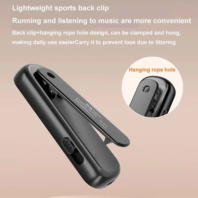 DLHiFi BF02 مشغل MP3 محمول بلوتوث ، مشغل موسيقى رياضي ، مسجل صوت ، قارئ Ebook ، قرص U مع 64G داخلي ، تصميم جديد