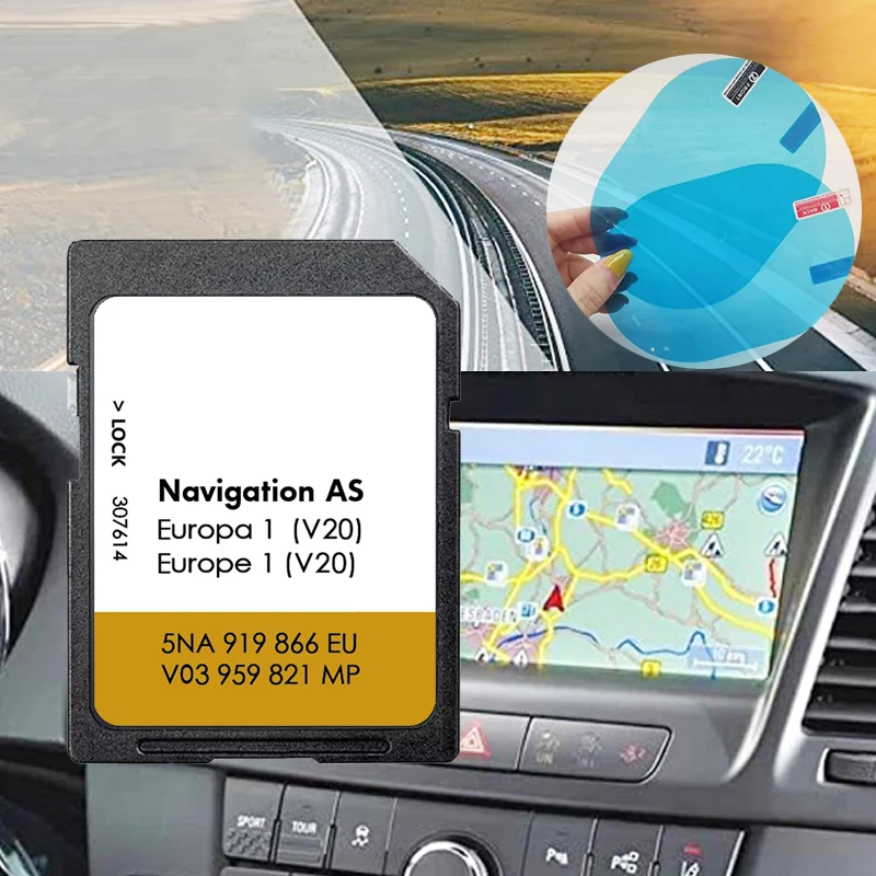 Cartão de mapa SD de navegação de 32 GB para VW AS V20 2025 Discover Media MIB2 Golf 7 Europa Cartão Sat Nav