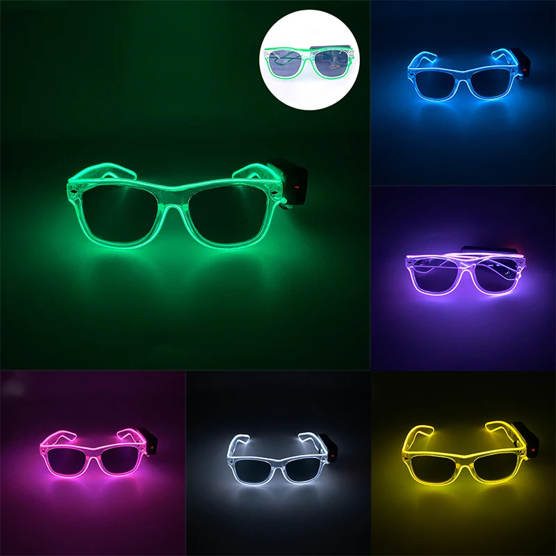 Nowe fajne bezprzewodowe świecące okulary LED do Rave Festival Party Luminous Neon Mosaic Sunglasses club disco Eye Glasses — zdjęcie 3