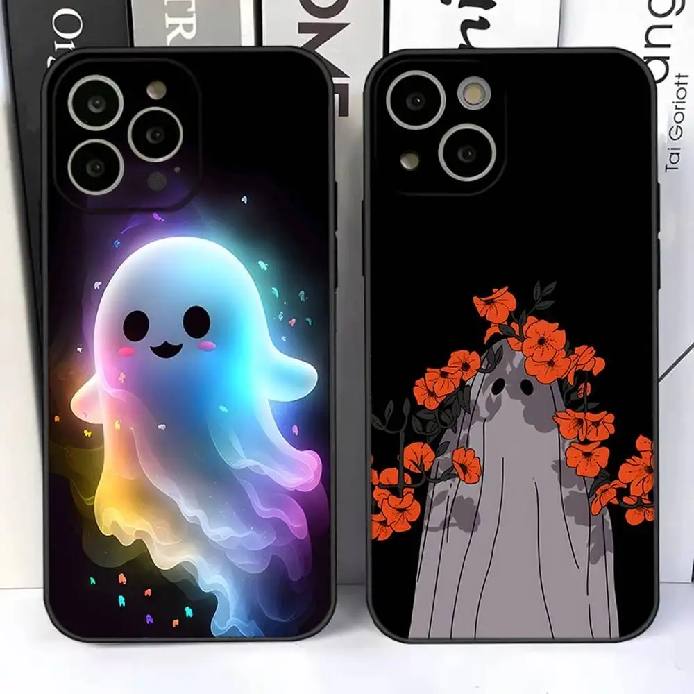 

Cute Ghost Phone Case For iPhone 17,16,15,14,13,12,11 Plus,Pro,Max,Air,XR,XS,X,7,8 SE,Mini Silicone Soft