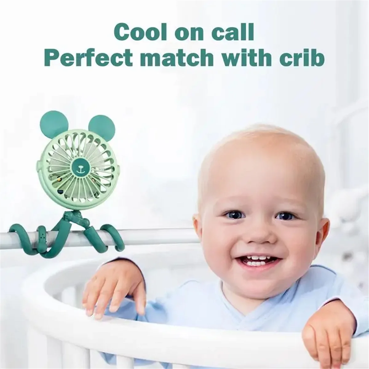 F4S-cOctopus Вентилятор для штатива для коляски Вентилятор для коляски Портативная электрическая тележка Бесшумный вентилятор Портативный охлаждающий вентилятор для кемпинга