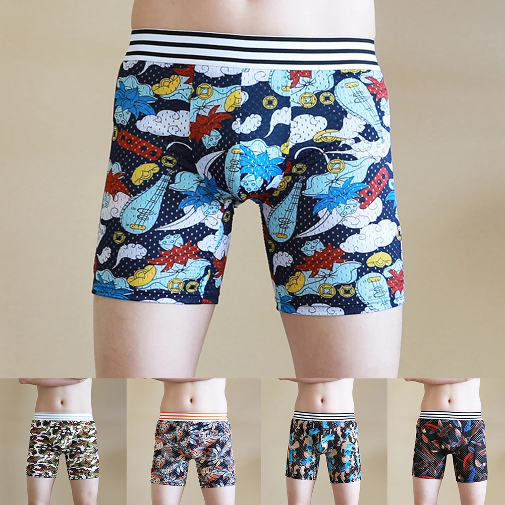 

Сетчатые длинные шорты для мужчин, дышащие длинные трусики, L, M, дышащие шорты, модный дизайн, полиэстер, спандекс, ткань