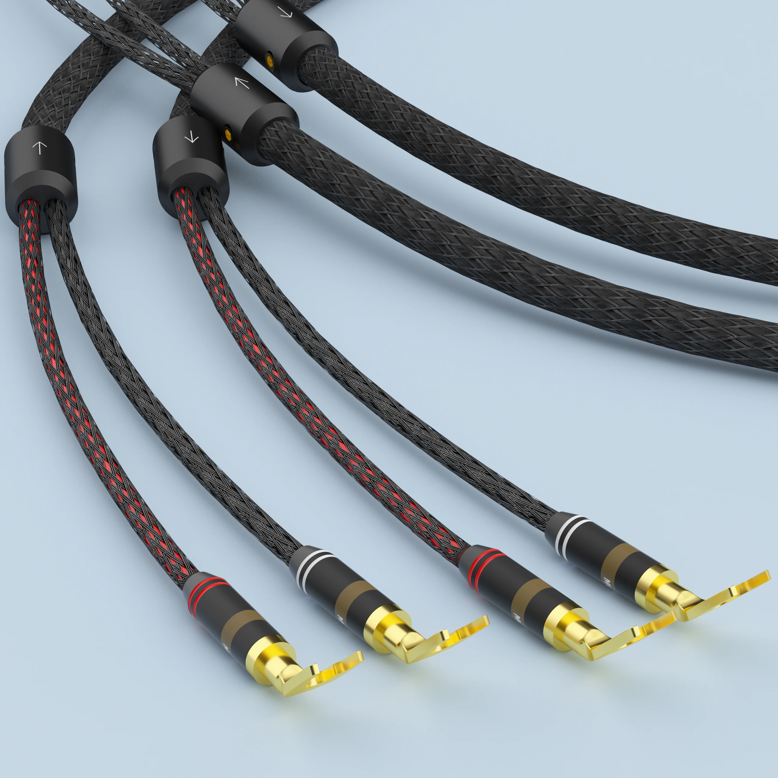 

Pair Monosaudio S801 Speaker Cable Gold Plated Y spade Banana plug Loudspaker Cable use for Home Cinema High-end Amplifier Line
