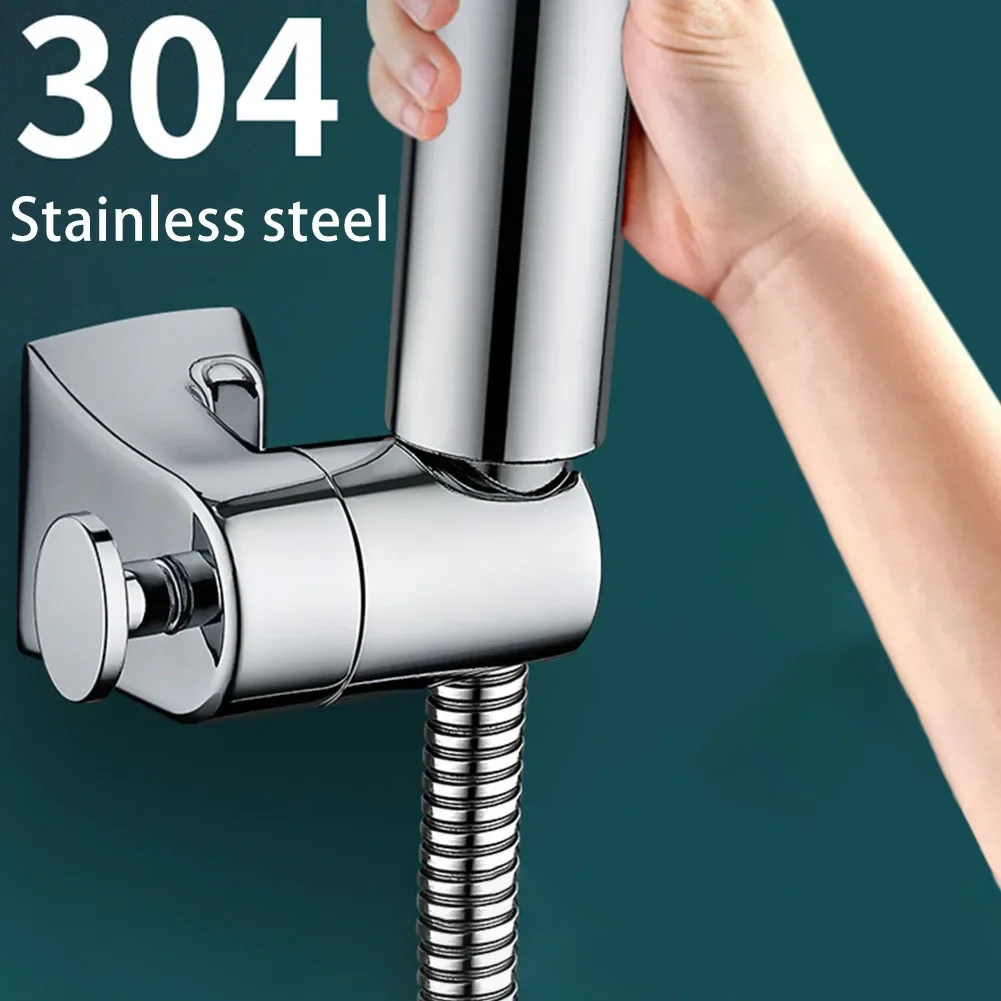 Shower Head Bracket 360° Adjustable Shower Bracket Zinc Alloy Design Safe 55*58mm Holder Bathroom Wall Mount Bracket