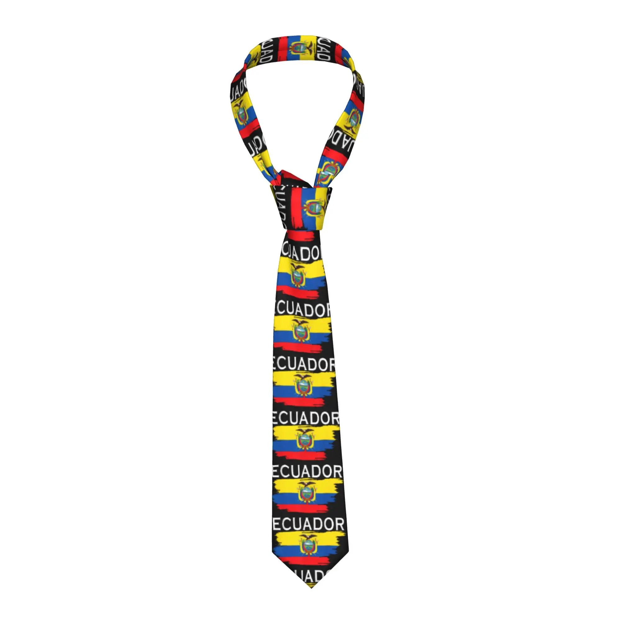 Ecuador Country Ecuadorian Flag Tie  Graphic Neck Ties Novelty Casual Collar Tie Men Wedding Necktie Accessories