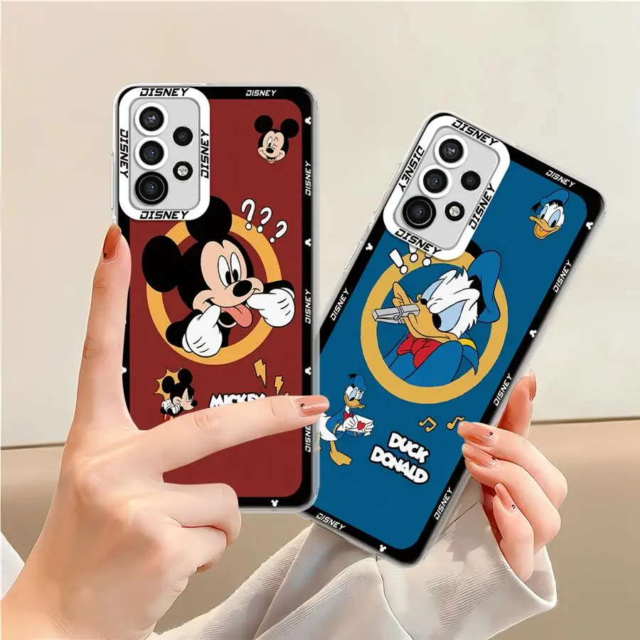 Disney Mickey Donald Duck Phone Case for Samsung Galaxy A35 A55A53 A54 A73 A34 A33 A25 A24 A13 A14 A15 Soft Transparent Cover