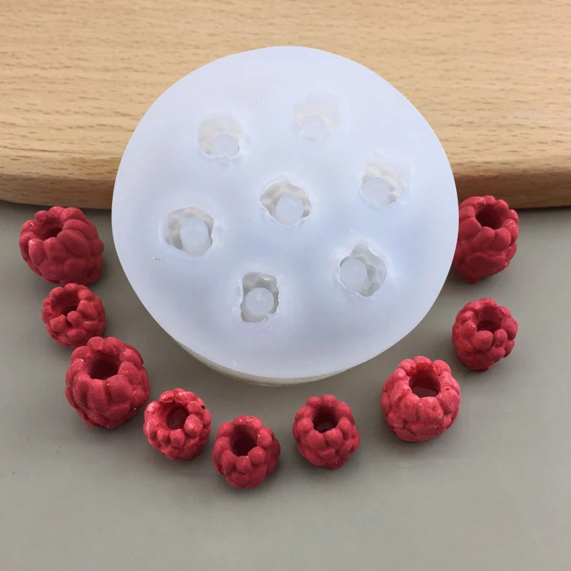 7-hole Raspberry Mold Silicone Mold DIY Dripping Chocolate Cake Decorative Baking Tool Flipping Sugar Silicone Mold