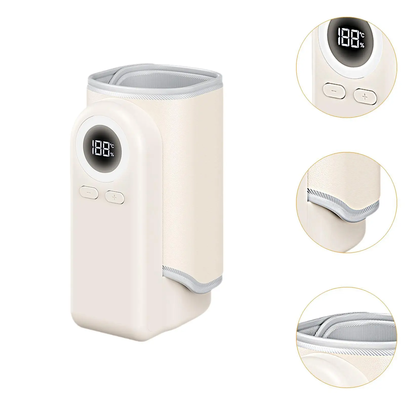 Babyflaschenwärmer, vielseitig einsetzbar, PU-Leder, USB-Aufladung, Milchflaschenheizung für den täglichen Gebrauch, Picknick, Ausflug, Nachtfütterung, Camping