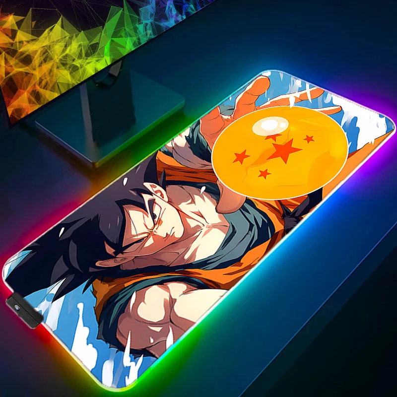 RGB LED D-dragon B-ball マウスパッド ラバーマウスパッド ゲームアクセサリー PC ゲーマー キャビネット オフィス コンピューターデスクマット キーボードパッド
