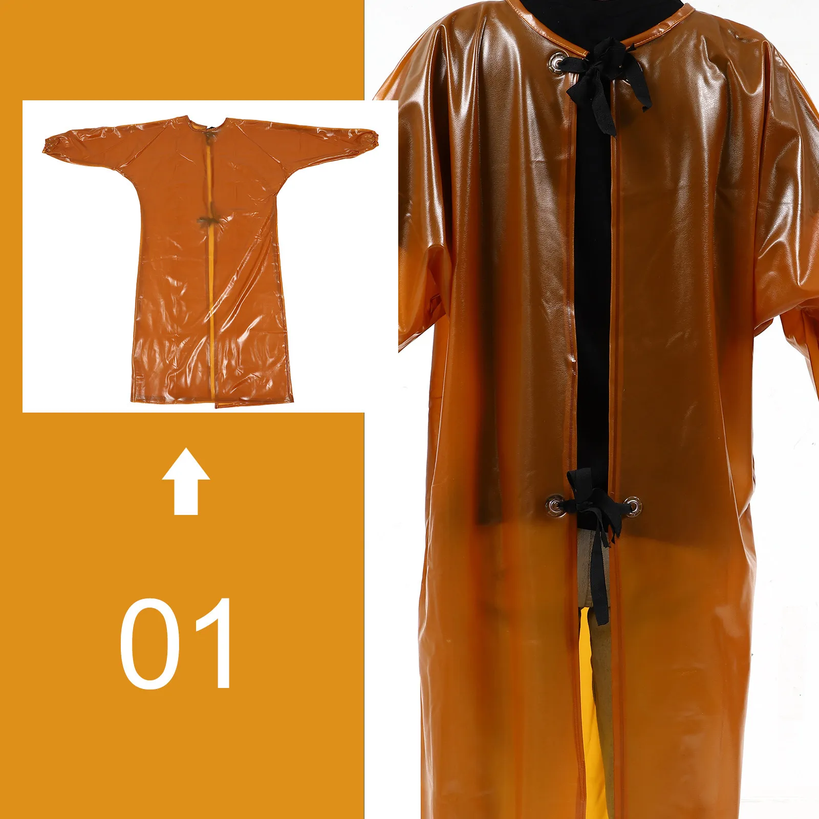 

Splash-Proof Waterproof Overalls Elastic Cuff Smock Acid-Resistant Wear-Resistant Smock for Stone Factory Farm