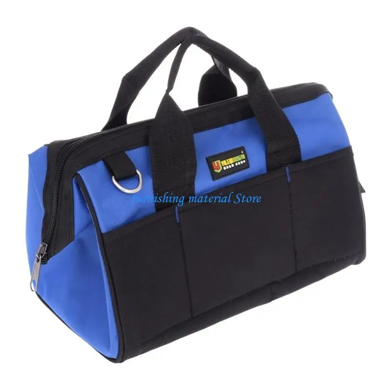 

Y5GD Wide Mouth Tool Bag Tool Tote Bag with Shoulder Strap Heavy-duty Tool Storage Bag with 14 Pockets for Men