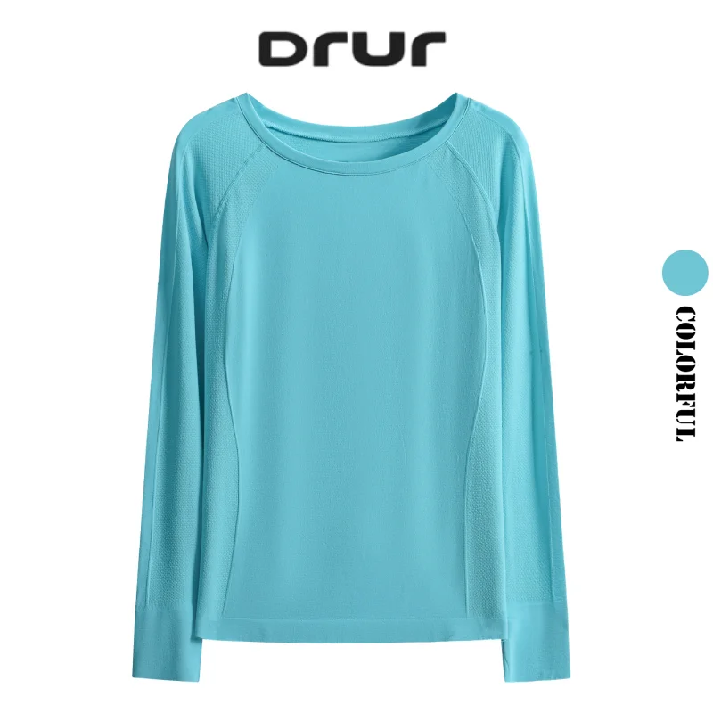

Бесшовные рубашки для йоги DRUR для женщин, свободные спортивные топы с длинными рукавами для тренировок в тренажерном зале, футболка для бега, повседневная спортивная уличная одежда