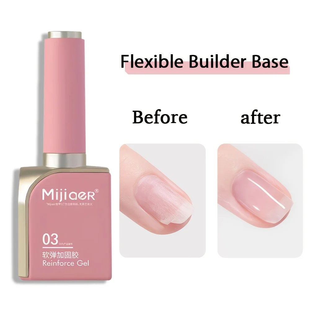 มิเจียร์ เฟเบอร์กลาส เบส เจล สำหรับซ่อมแซมเล็บที่แตกหัก เสริมความแข็งแรงด้วยผ้าใยแก้วใส และการสร้างโครงสร้าง