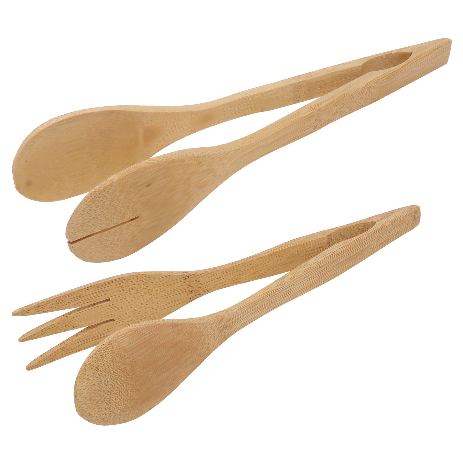 

Bamboo BBQ Tongs Kitchen Serving Tools Comfortable Grip Smooth Polishing Creative Design Steak Bread Pasta