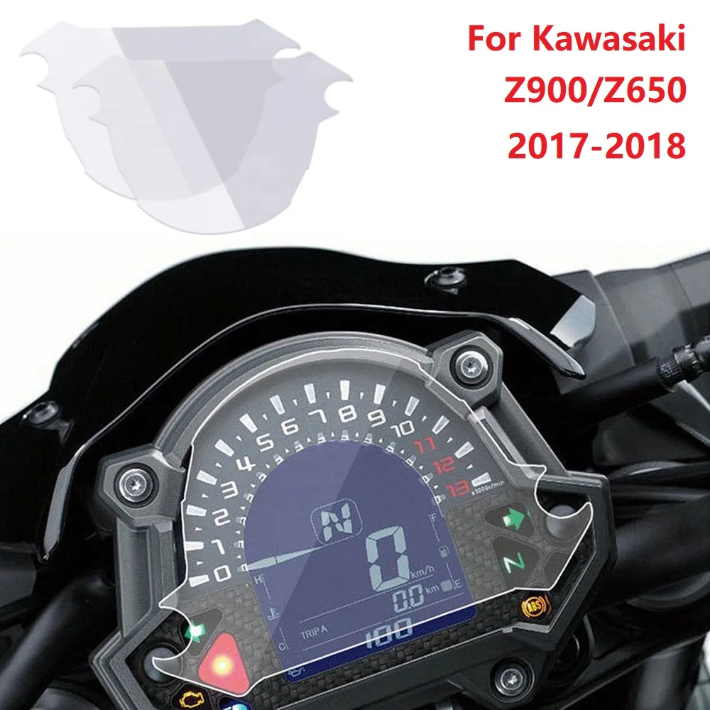 Motorcycle Transparent Crystal TPU Cluster Scratch Film Speedometers Screen Protector For Kawasaki Z900 Z650 2017-2018