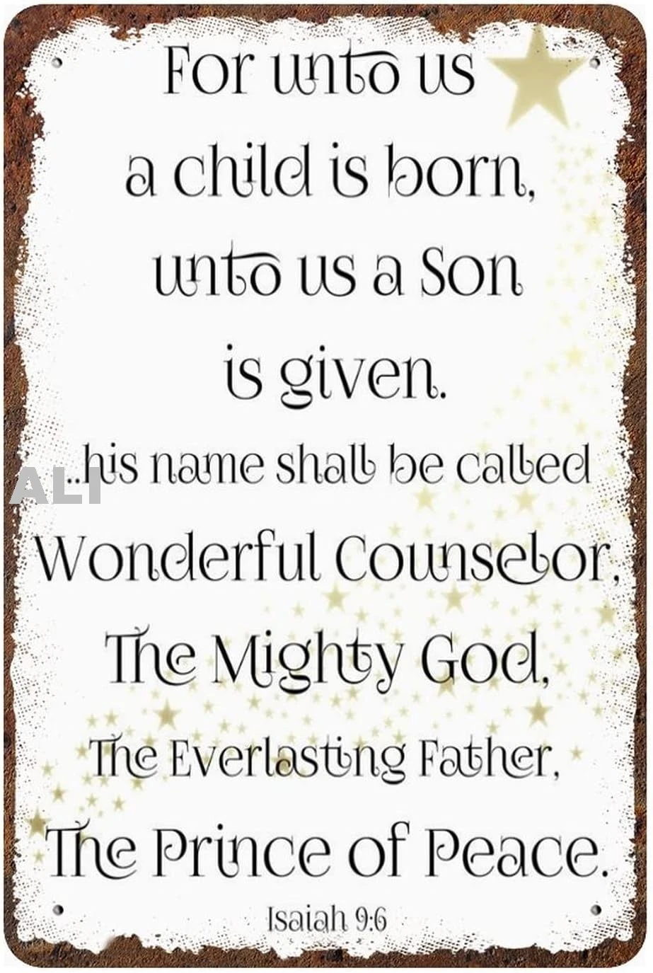 Funny Retro For Unto Us A Child Is Born Isaiah 9:6 Metal Tin Sign Vintage Sign Wall Decor Tin Sign Bar Man Cave Garage Outd sign