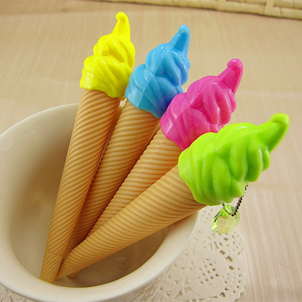 

24Pcs Ice Cream Ballpoint Pen Adorable Cartoon Shape Gel Ink Pen for Children Teens Best Gift Encourage Study Interest Smooth