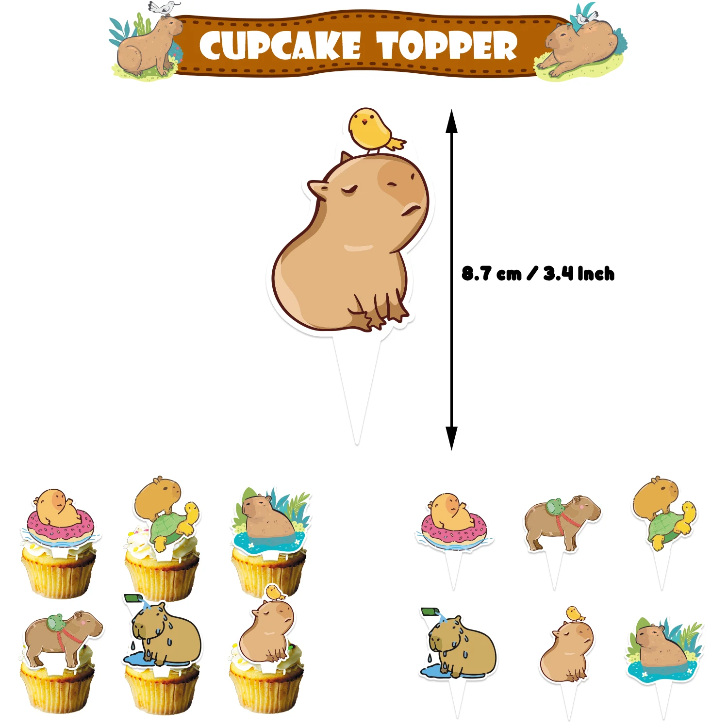 Capybara Balloon Cute Animal Balloons Pastel Decoration Kit Birthday Party Decorations Capybara Theme Backdrop Sweet Birthday