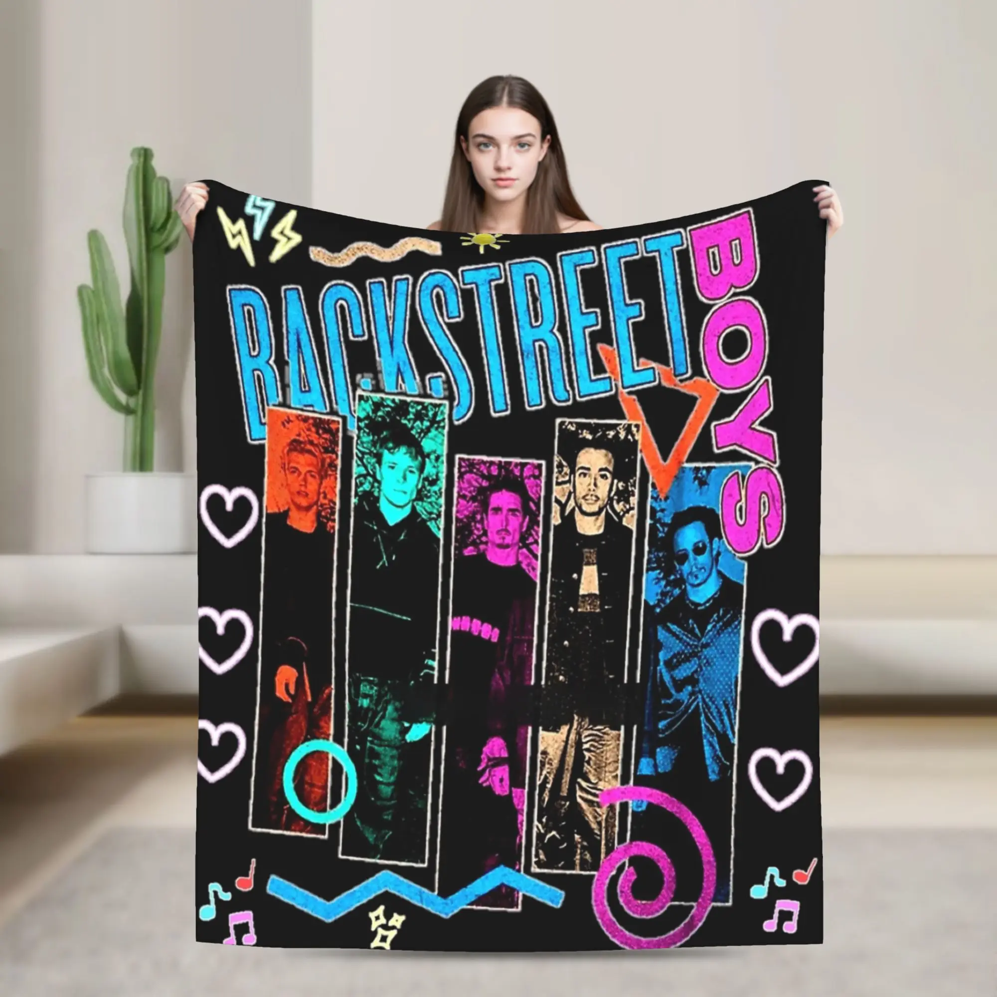 Backstreets Boys Band  Knitted Blanket  Wool Throw Blanket Summer Air Conditioning Personalised Ultra-Soft Warm Bedspread