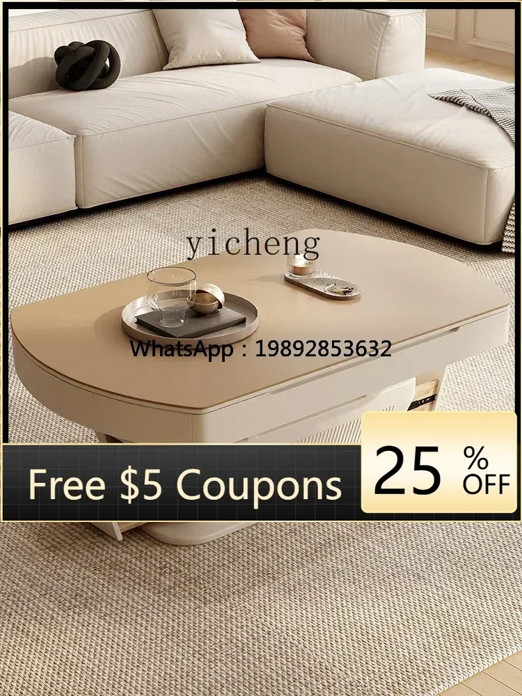 

AA lifting rock slab coffee table dining table integrated dual-purpose living room household square table