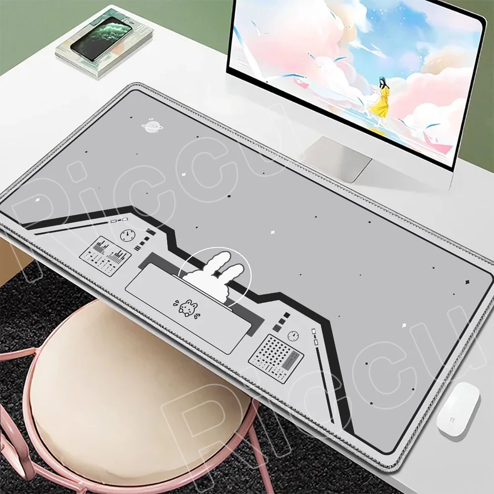

Cute Anime Mousepad Large Space Rabbit Astronaut Game Mouse Pad E-Sports Computer XXL Desktop Mat Anti-Slip Rubber Keyboard Pads