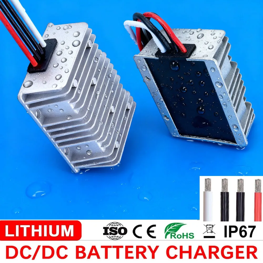 Dual Battery Charger DC 8-36V 12V to DC 12.6V 13.8V 14.6V 16.8V 20A for 12V Lifepo4 Lithium Lead-acid Batteries