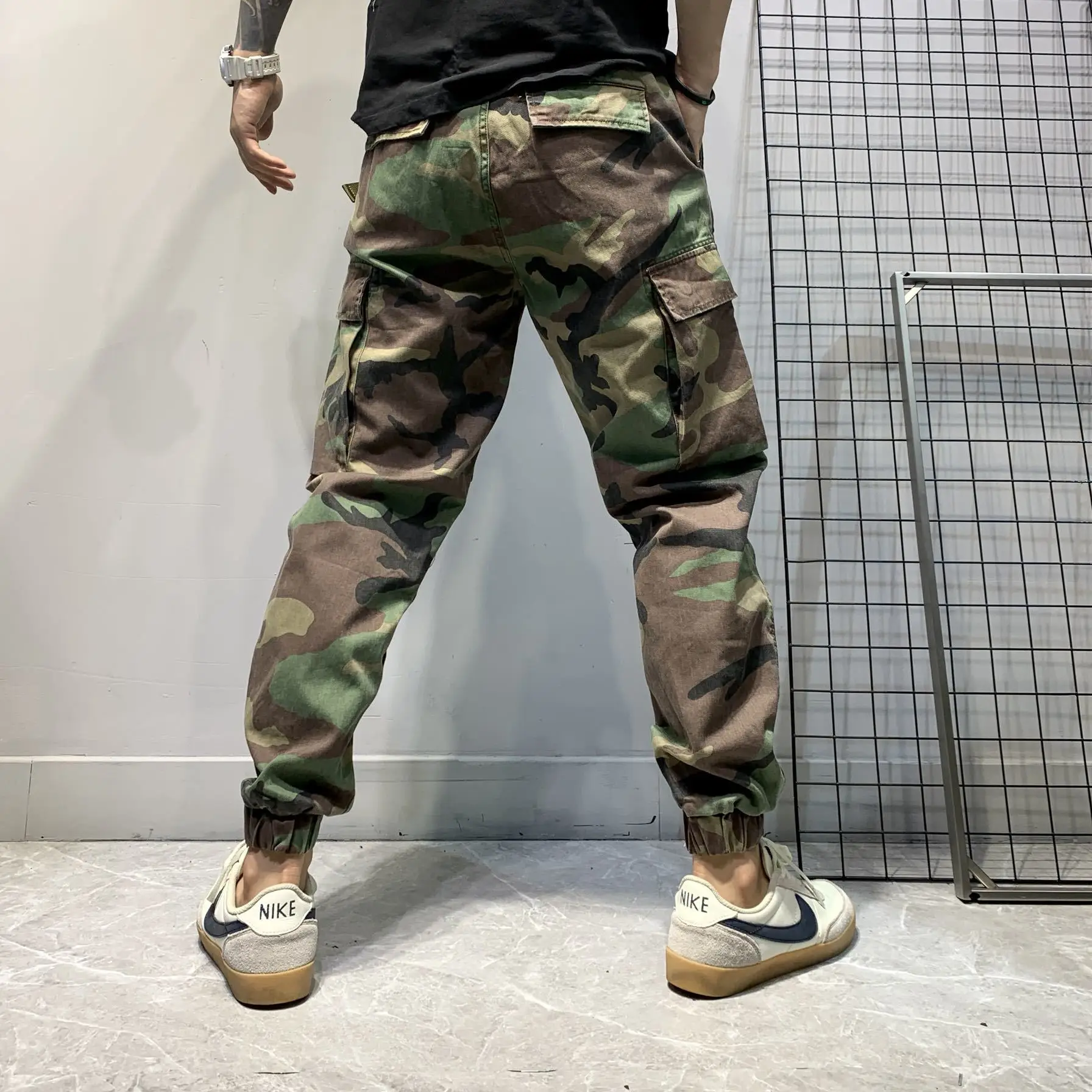 Fall Winter Camouflage Cotton Work Trousers Men's Straight Leg Large Pocket Casual Pants Comfortable Breathable Fashion Brand