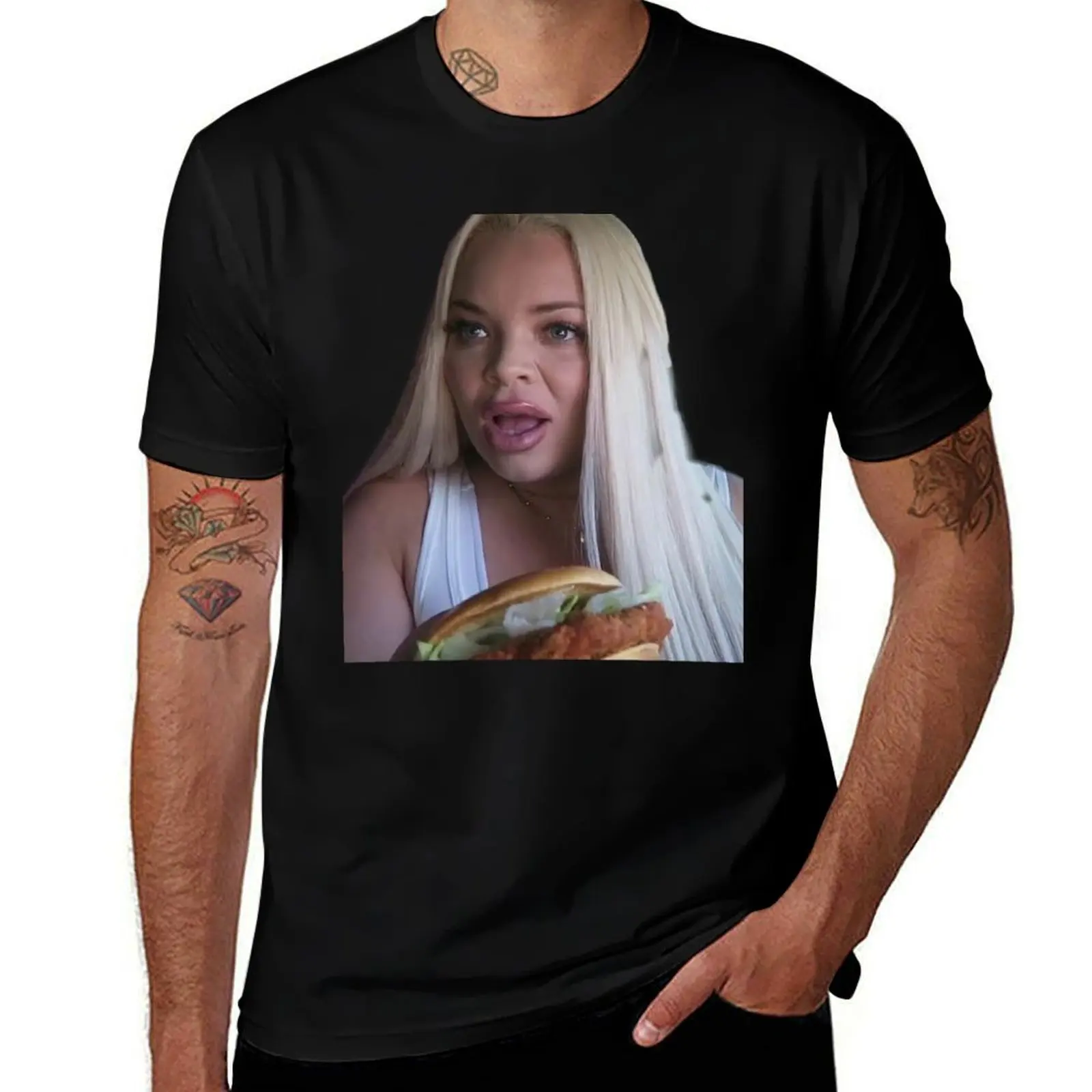 

Trisha Paytas Huh What T-Shirt Athletic Quick Dry T-Shirt for Men