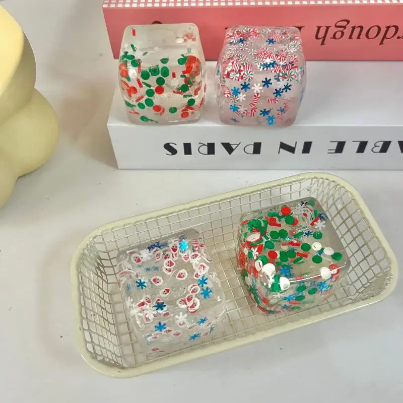 Jouet sensoriel série noël, 1 pièce, boules anti-Stress Taba, Cube, jouets à montée lente pour enfants et adultes, cadeau de relaxation