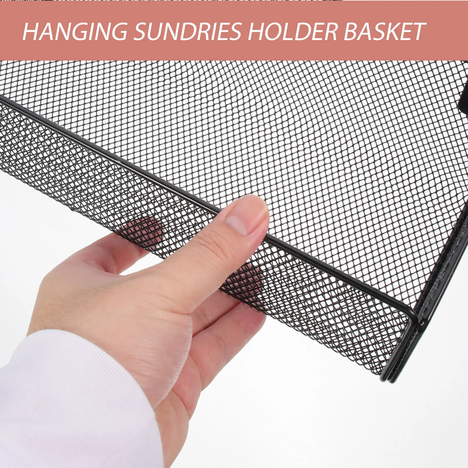 

Metal Mesh Basket Heavy Duty Bedside Hanging Storage Basket for Books Phones Tablets Tissues Dormitory Bedroom Home Use Hanging