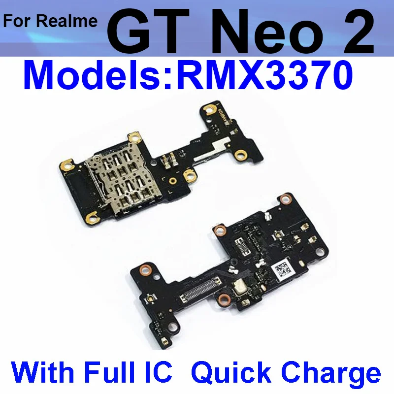 For OPPO Realme GT2 Pro/GT Neo 2 3 SIM Card Slot & Microphone Mic Board Connector Board Flex Cable Repair Part With Quick Charge
