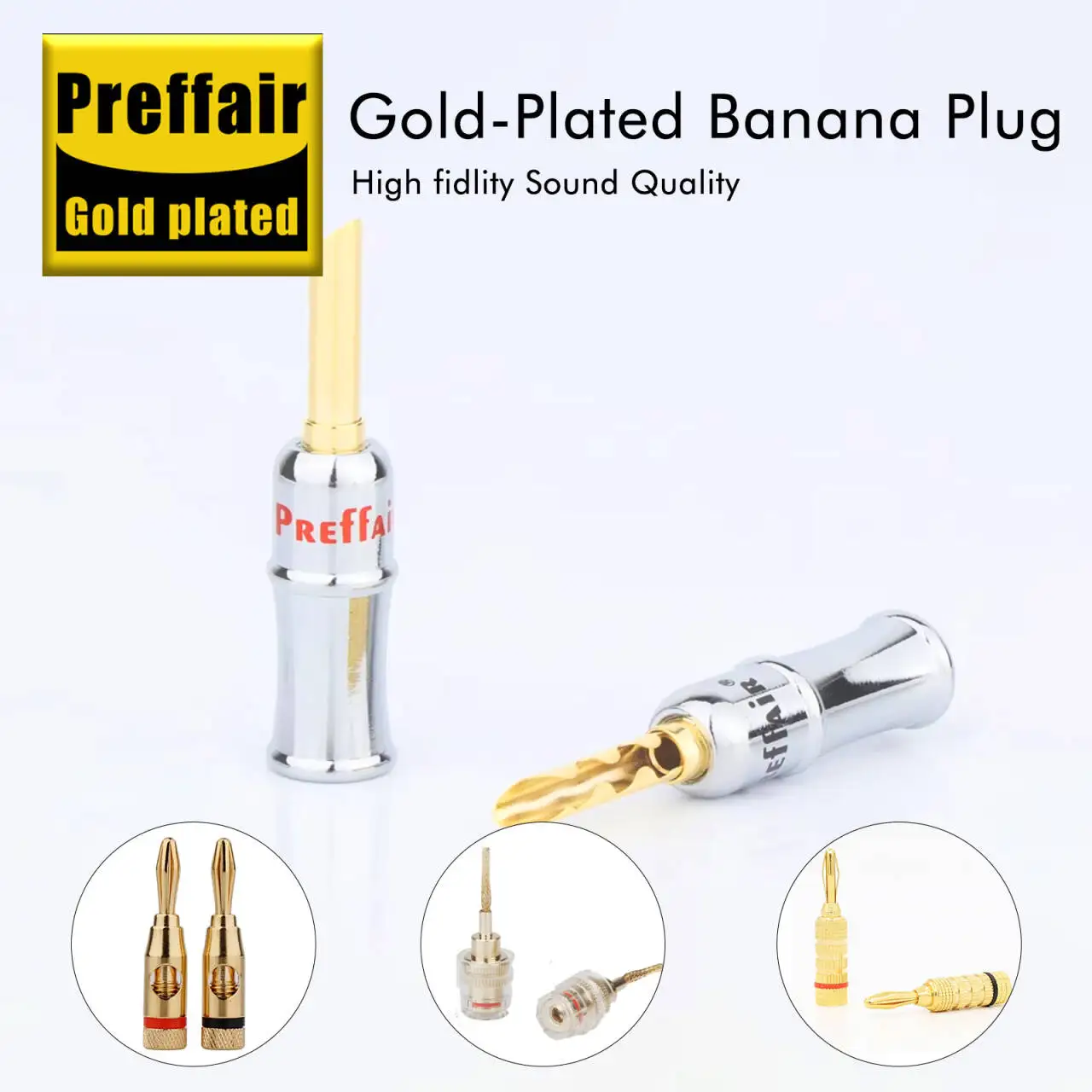 HiFi Banana Plugs 2mm Pin to 4mm Screw Locked Speaker Adapters BA1451 BA1459 BA1438 BP1137 Audio Equipment Adaptor