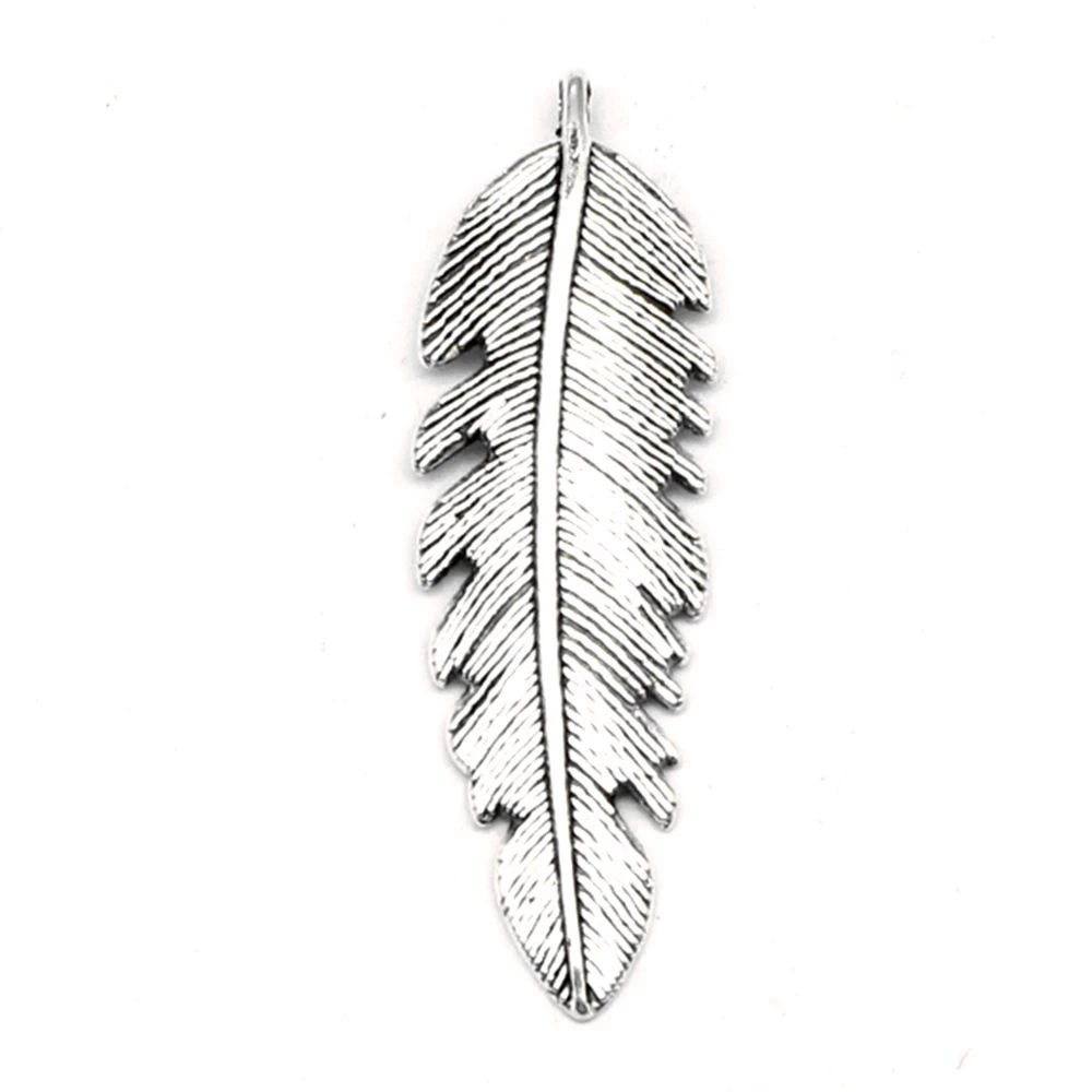 100pcs Wholesale Jewelry Lots Feather Charms Pendant Supplies For Jewelry Materials 12x38mm