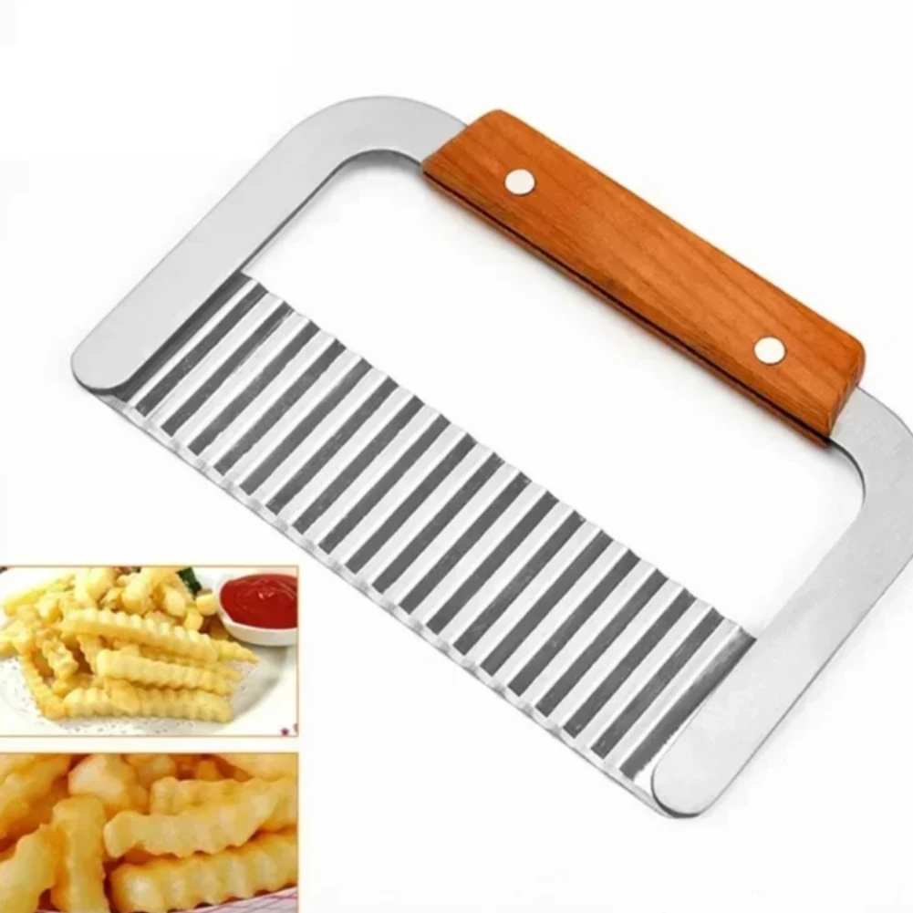 

Stainless Steel Potato Chip Slicer Dough Vegetable Fruit Crinkle Wavy Slicer Knife Potato Cutter Chopper French Fry Maker Tools