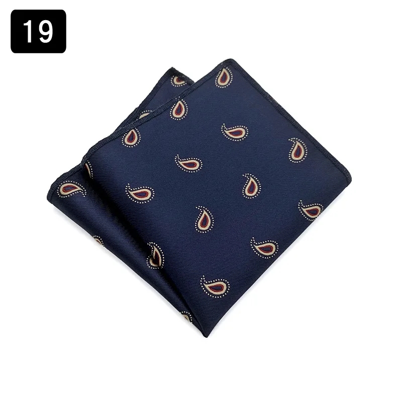 Sapu Tangan Pria Bergaris Kotak-kotak Geometri Paisley Sapu Tangan Bisnis Handuk Dada Persegi Saku 24*24CM