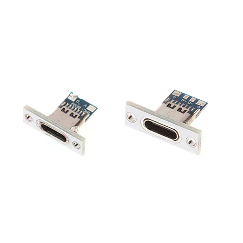 USB 3.1 Type C Socket Fixing Plate Type-C USB Jack 3.1 Type-C 2Pin 4Pin Female Connector Jack Charging Port 10pcs