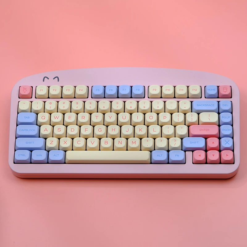 141 keys Marshmallow KOA Keycap PBT DYE Sublimation MOA Keycaps ISO 7U Japanese Korean Russian Key Caps For Mechanical Keyboard