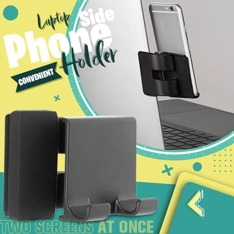 Laptop Side Mount Clip Portable Cell Phone Stand Screen-Side Mount Holder For Smart Phone