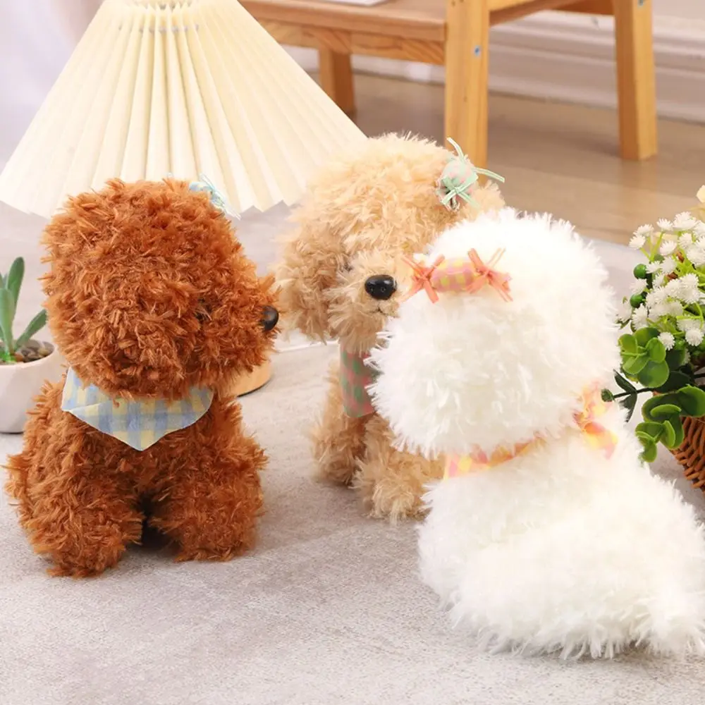 Lovely Curly Hair Dog Plush Toy Baby Appease Puppy Doll Stuffed Dog Doll Soft Cute 25CM Simulation Dog Plush Home Decor