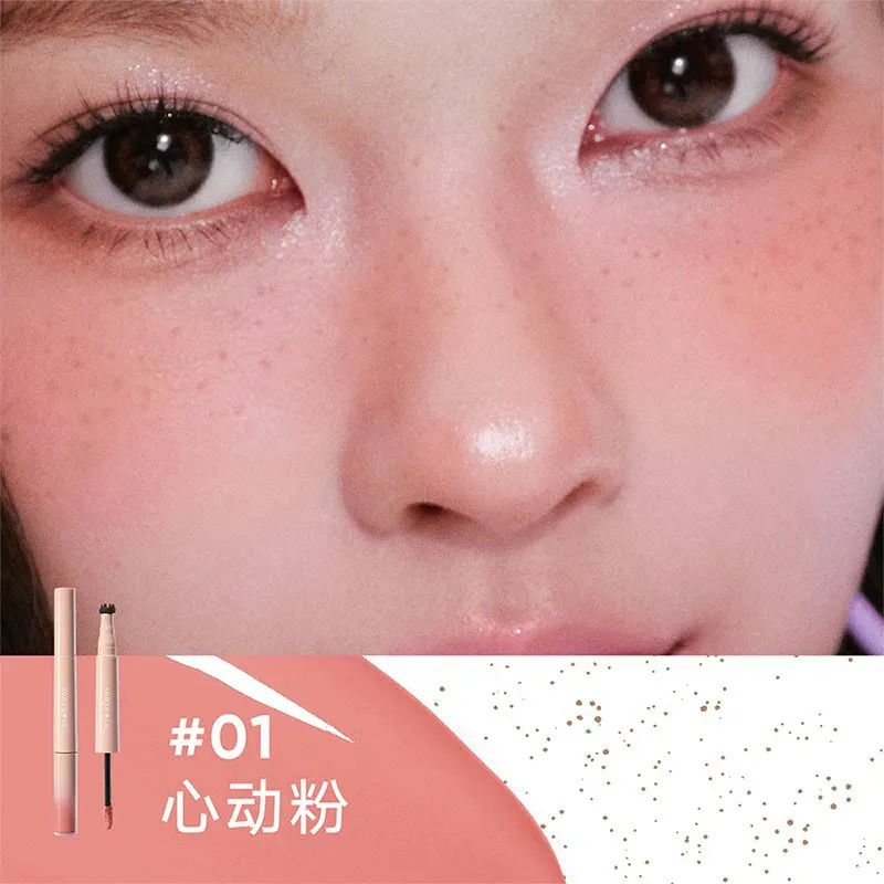 Judydoll Freckles Blush Pen Mole Pen Double Head Blush Liquid Wild Freckles Sunburn Orange