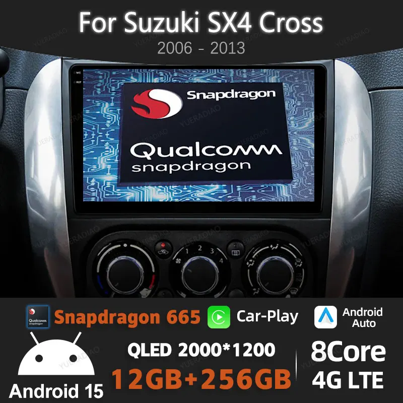

Android 15 Carplay Auto Car Radio For Suzuki SX4 2006 - 2014 For Fiat Sedici 189 2005 - 2014 Multimedia Player NAVI GPS 4G WIFI