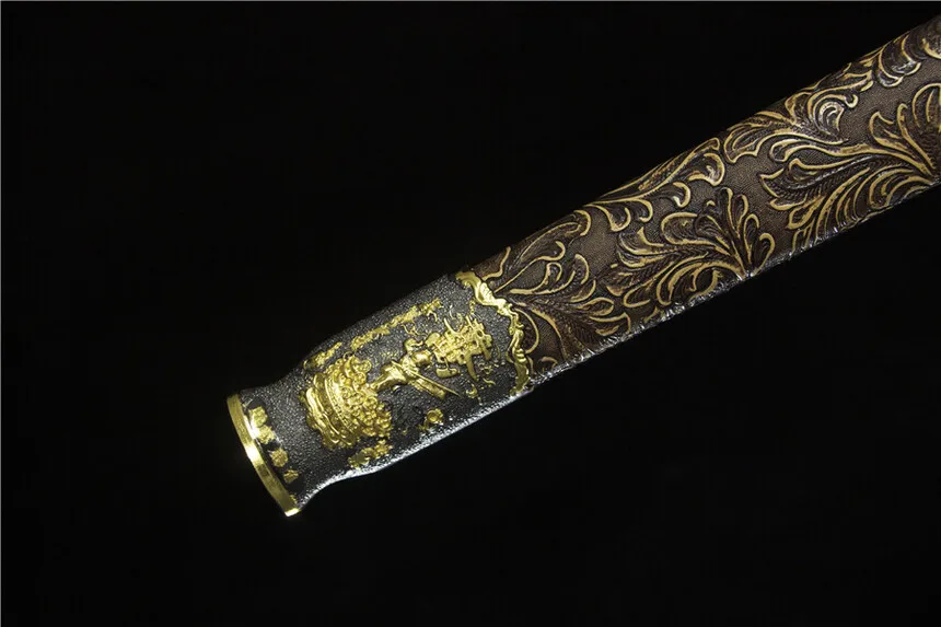 123 سنتيمتر إله الثروة السيف اللامع القرون الوسطى كاتانا معركة إعداد كامل تانغ المنغنيز الصلب حافة قطع النينجا الكونغ فو مارتيا