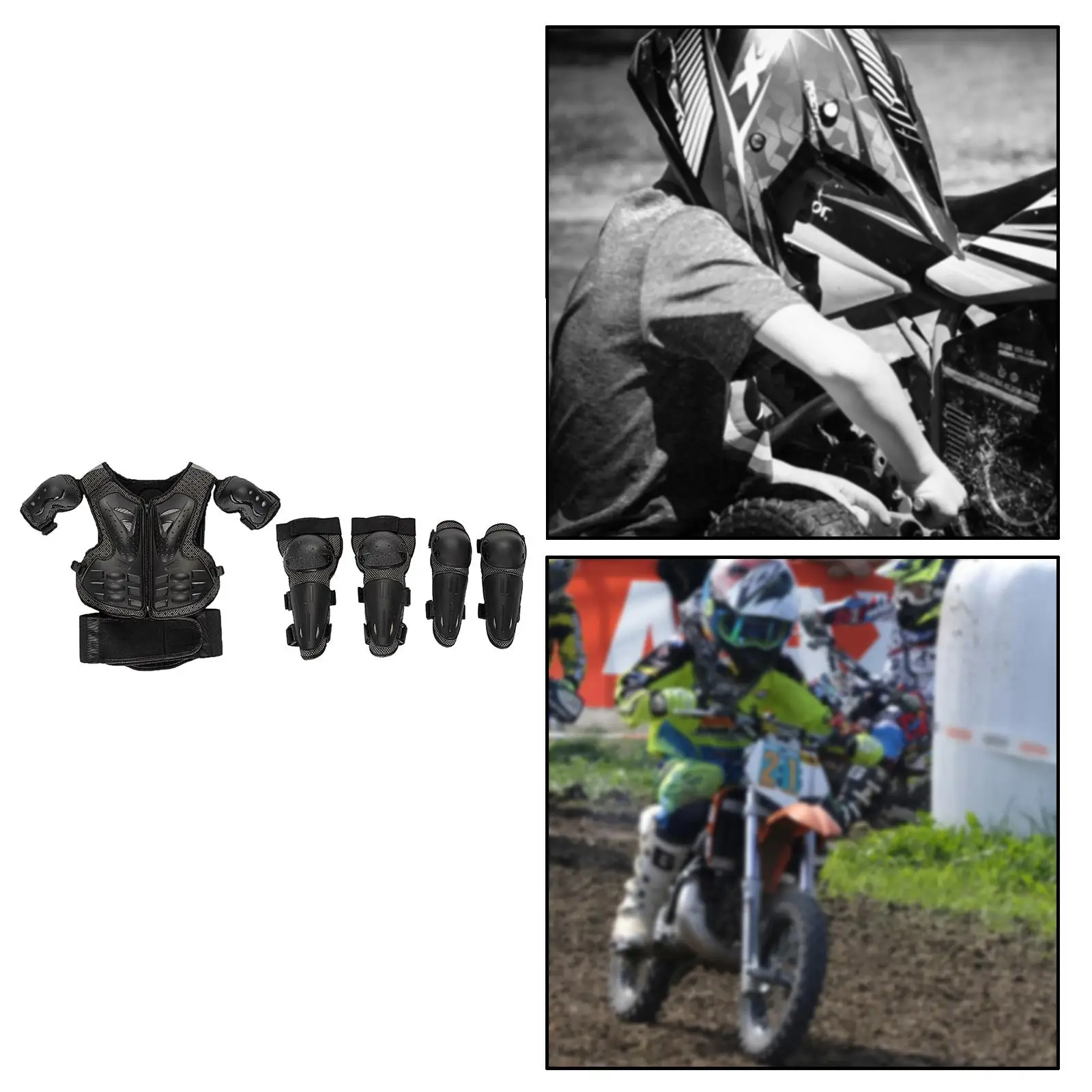 Kids Motocross Flexible Comfortable Mesh Armor Suit Full Body Protection Pad Set for Riding Skating Sports