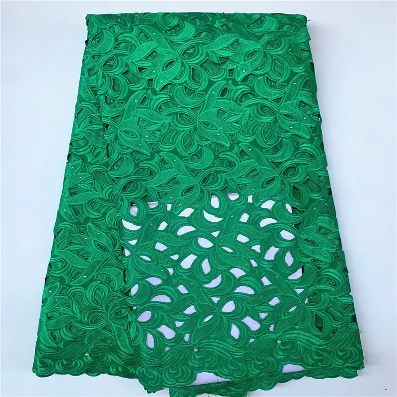 

5 yard high quality Dry lace fabric heavy beaded Embroidery African 100% cotton Swiss voile lace popular Dubai style PSJF11701
