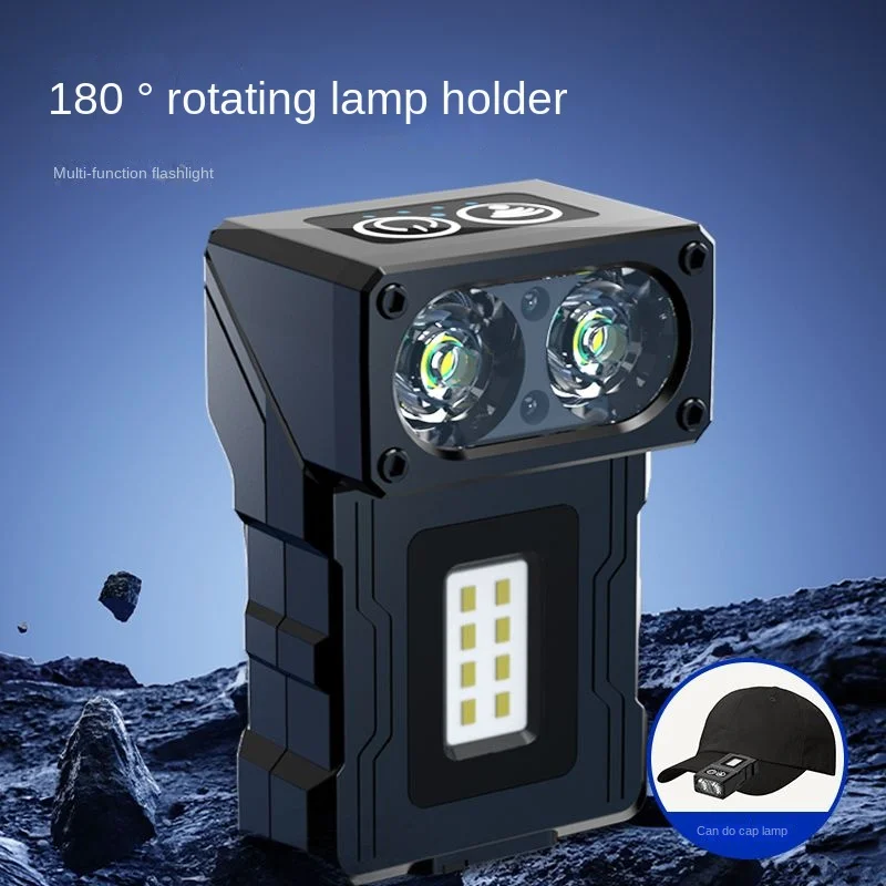 Mini LED Headlamp Induction Cap Light with Magnet Clip HeadLight USB Rechargeable Pocket Head Flashlight Camping Fishing Lantern